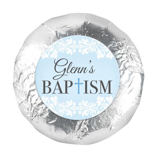 Personalized Baptism Floral Filigree 1.25" Stickers (48 Stickers)