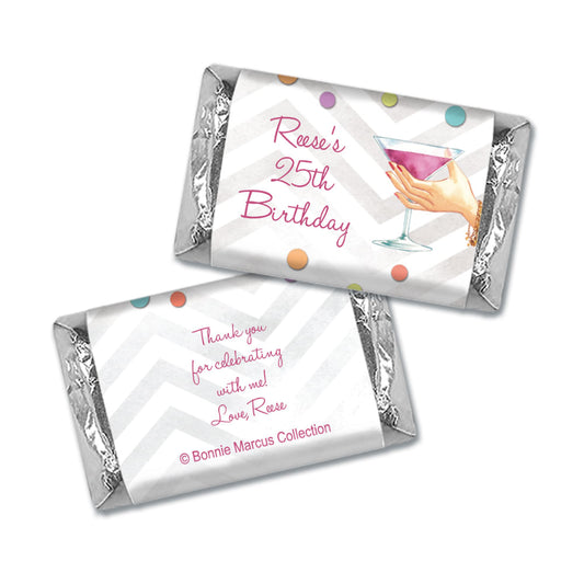 Bonnie Marcus Collection Personalized Mini Candy Bar Wrapper Birthday Here's to You