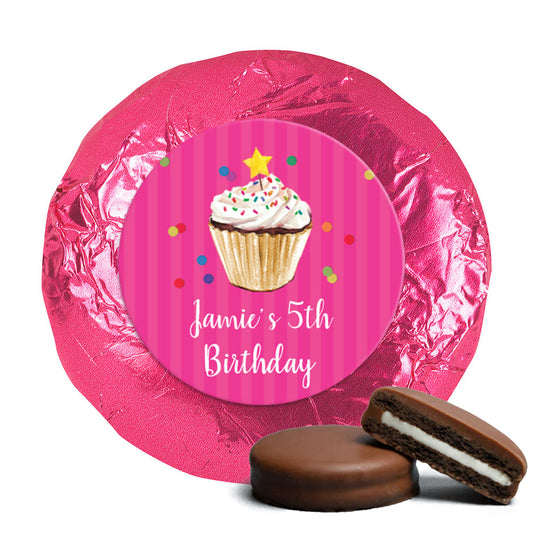 Bonnie Marcus Collection Birthday Cupcake Dazzle Milk Chocolate Covered Oreo Cookies Foil Wrapped