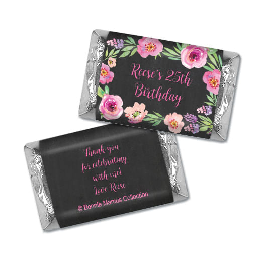 Bonnie Marcus Collection Personalized Mini Candy Bar Wrapper Floral Embrace Birthday Favors