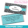 Personalized Adult Birthday Embossed Chocolate Bar Wrapper