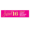 Personalized Birthday Sweet 16 Pink and Gold Banner