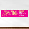 Personalized Birthday Sweet 16 Pink and Gold Banner