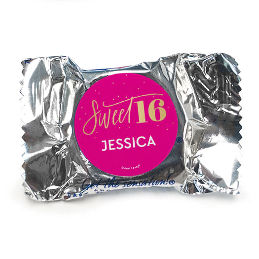 Personalized Bonnie Marcus Sweet 16 Pink & Gold York Peppermint Patties - pack of 70