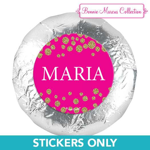 Personalized Quinceanera Gold Sparkle 1.25" Stickers (48 Stickers)