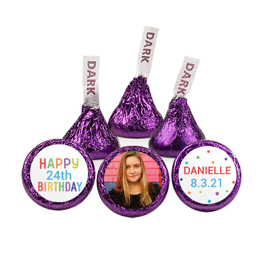 Personalized Colorful Happy Birthday Hershey's Kisses