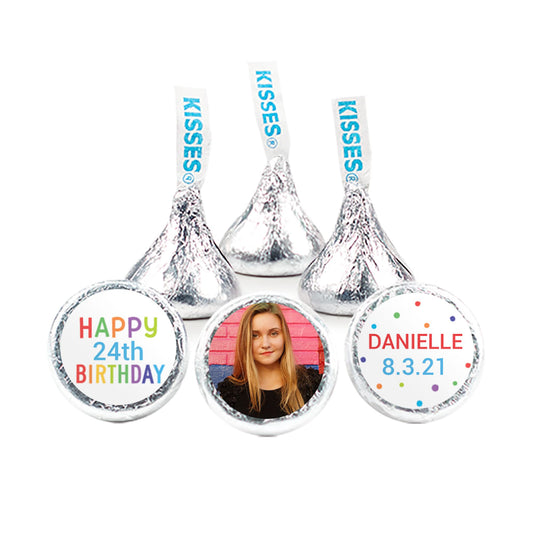 Personalized Colorful Happy Birthday Hershey's Kisses