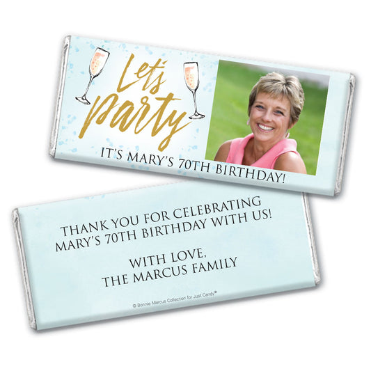 Personalized Bonnie Marcus Birthday Champagne Party Hershey's Milk Chocolate Bar & Wrapper