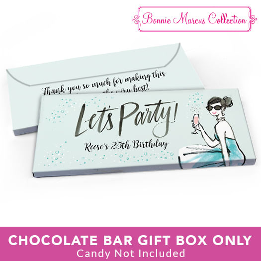 Deluxe Personalized Birthday Sunny Soiree Candy Bar Favor Box