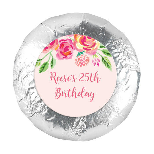 Birthday In the Pink Birthday Favors 1.25" Stickers (48 Stickers)