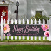 Personalized Birthday Sweet 16 Birthday Floral Banner