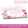 Deluxe Personalized Adult Birthday Floral Embrace Candy Bar Favor Box