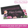 Deluxe Personalized Adult Birthday Floral Embrace Candy Bar Favor Box