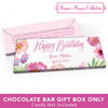 Deluxe Personalized Adult Birthday Floral Embrace Candy Bar Favor Box