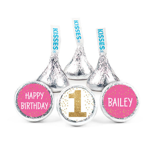 Personalized 1st Birthday Golden One 3/4" Sticker (108 Stickers)