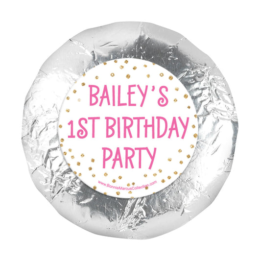 Personalized Golden One First Birthday 1.25" Stickers (48 Stickers)