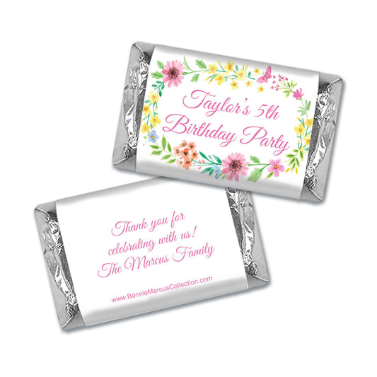 Personalized Bonnie Marcus Birthday Blossom Photo Mini Candy Bar Wrapper