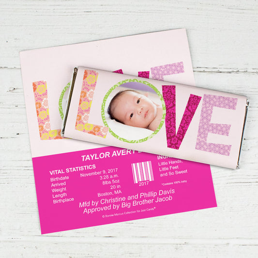 Bonnie Marcus Collection Personalized Wrapper Love Girl Birth Announcement