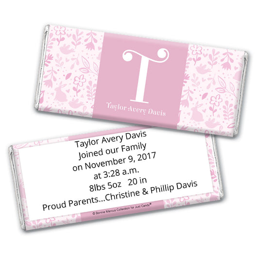 Bonnie Marcus Collection Personalized Wrapper Pink Animal Birth Announcement