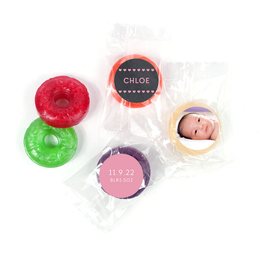 Bonnie Marcus Personalized Photo LifeSavers 5 Flavor Hard Candy Hearts Birth Announcement (300 Pack)