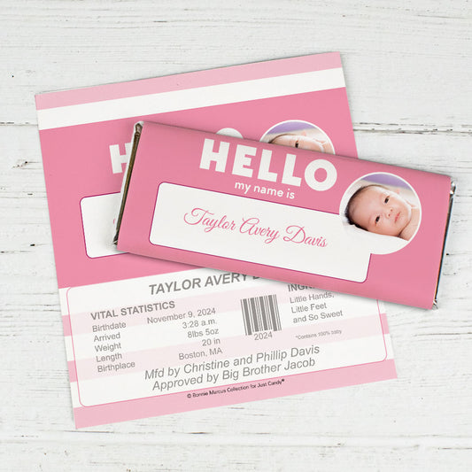 Bonnie Marcus Collection Personalized Wrapper Name Tag Girl Birth Announcement