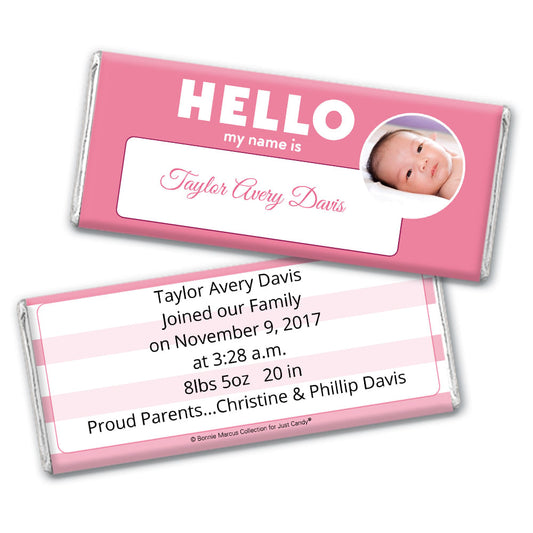 Bonnie Marcus Collection Personalized Wrapper Name Tag Girl Birth Announcement