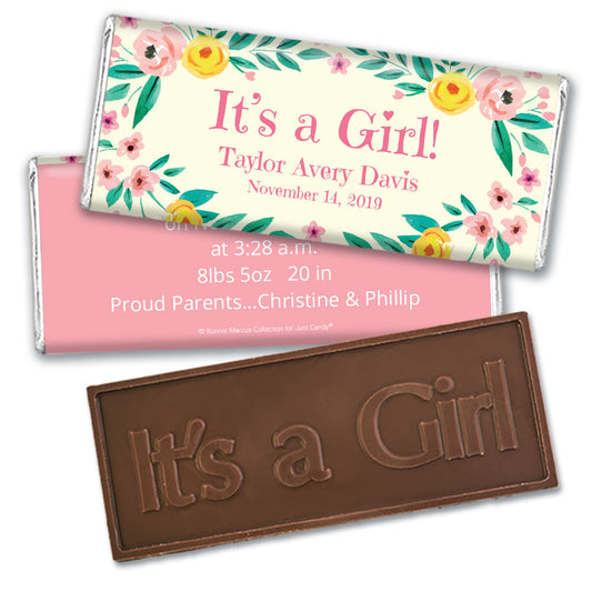 Bonnie Marcus Collection Personalized It's a Girl Flowers Birth Announcement