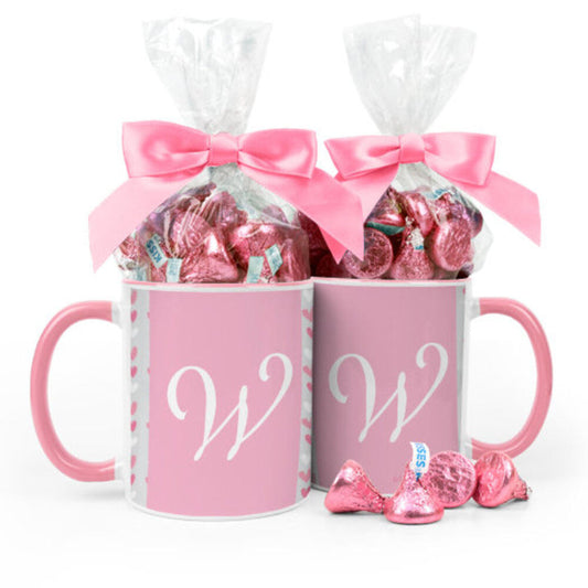 Personalized Baby Girl Announcement Hearts 11oz Mug with Hershey's Kisses