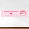 Personalized Baby Girl Announcements Polka Dots & Crown 5 Ft. Banner