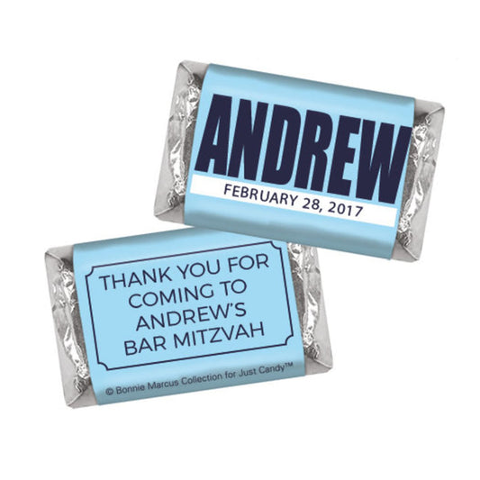 Bar Mitzvah Personalized Boldly Blue Hershey's Miniatures