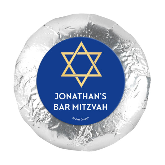 Personalized Bar Mitzvah Traditional Star 1.25" Sticker (48 Stickers)