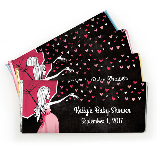 Bonnie Marcus Collection Personalized Chocolate Bar Wrappers Personalized Baby Shower Candy Sprinkling Pink