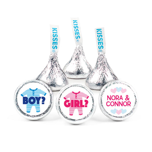 Personalized Gender Reveal Onesies Hershey's Kisses