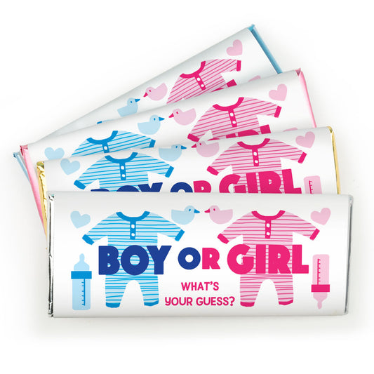 Personalized Bonnie Marcus Gender Reveal Onesies Chocolate Bar Wrappers Only