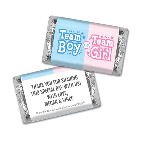 Personalized Bonnie Marcus Gender Reveal Boy or Girl Mini Wrappers Only