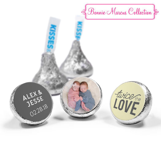 Personalized Birth Announcement Twice the Love Hershey's Kisses