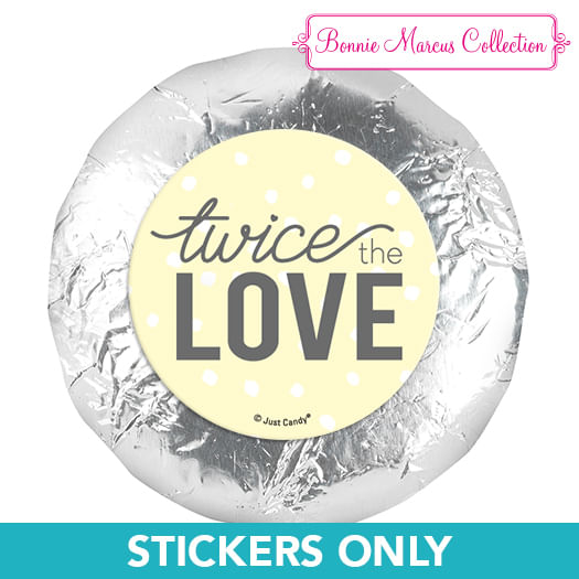 Personalized Birth Announcement Twice the Love 1.25" Stickers (48 Stickers)