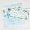 Personalized Bonnie Marcus Baby Shower Blue Watercolor Wreath Chocolate Bar Wrappers Only