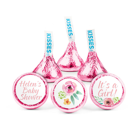 Personalized Baby Shower Pink Blossom Hershey's Kisses