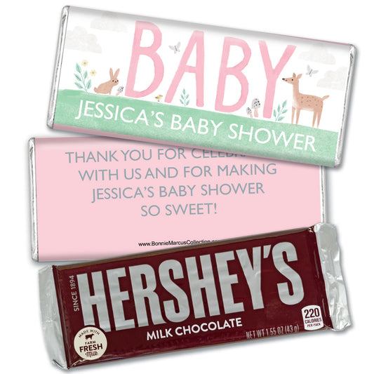 Personalized Bonnie Marcus Baby Shower Forest Fun Hershey's Milk Chocolate Bar & Wrapper