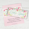 Personalized Bonnie Marcus Baby Shower Watercolor Flowers Chocolate Bar Wrappers Only