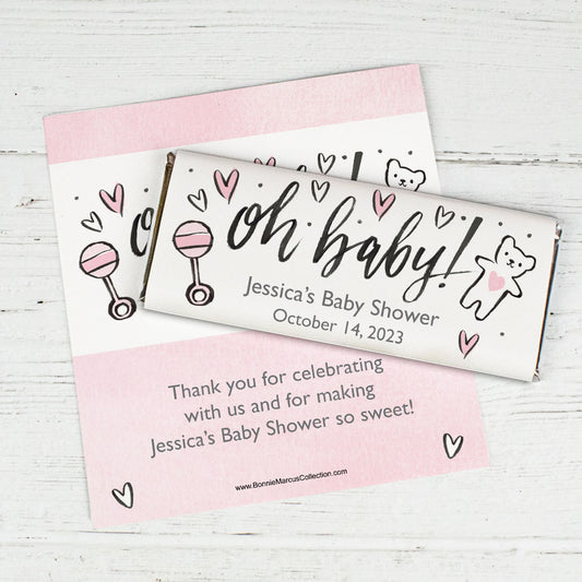 Personalized Bonnie Marcus Baby Shower Icons Chocolate Bar Wrappers