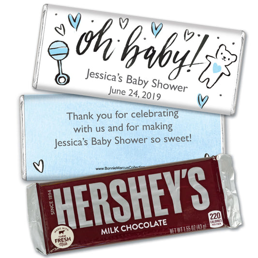 Personalized Bonnie Marcus Baby Shower Icons Hershey's Milk Chocolate Bar & Wrapper