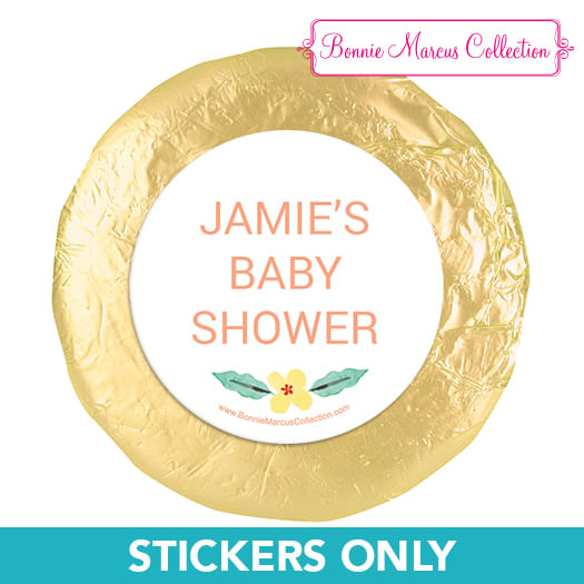 Personalized Safari Fun Baby Shower 1.25in Stickers (48 Stickers)