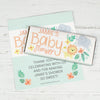 Personalized Bonnie Marcus Baby Shower Watercolor Flowers Chocolate Bar Wrappers Only