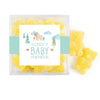 Personalized Baby Shower Baby Bear Favor Cube with Sanded Gummy Bears