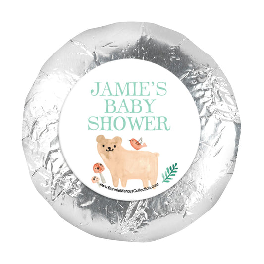 Personalized Baby Bear Baby Shower 1.25in Stickers (48 Stickers)