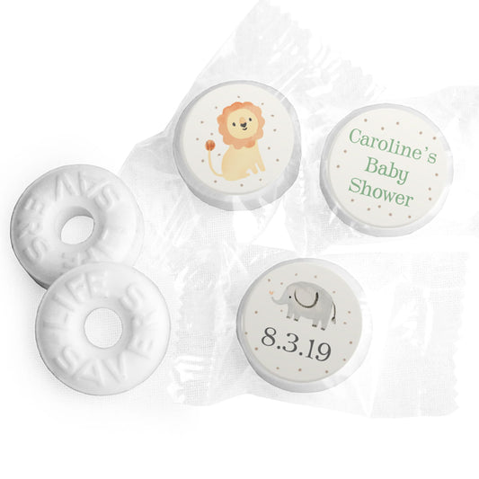 Personalized Bonnie Marcus Baby Shower Safari Nursery Life Savers Mints