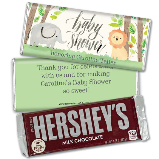 Personalized Bonnie Marcus Baby Shower Sarafi Nursery Hershey's Milk Chocolate Bar & Wrapper