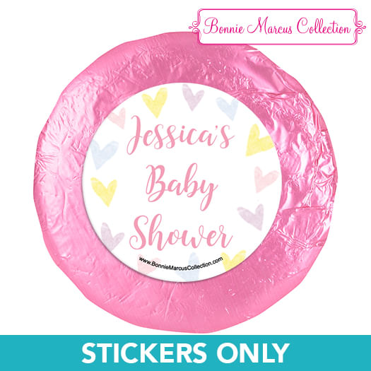 Personalized Pastel Baby Shower 1.25in Stickers (48 Stickers)